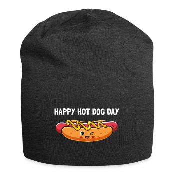 Happy hot dog day - Jersey Beanie - charcoal grey - Front