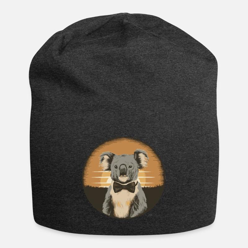 Retro Sunset Koala with Bowtie - Jersey-Beanie - Anthrazit