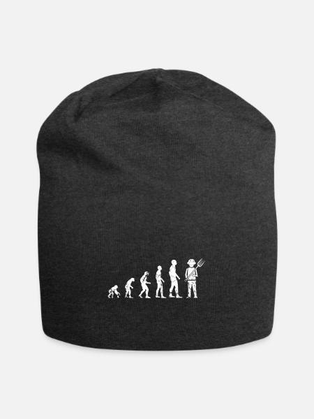 Evolution Landwirt Landwirtschaft Bauer Geschenk - Jersey-Beanie - Anthrazit
