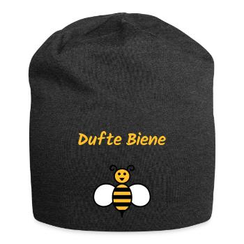 ★ Designfarben änderbar ★ Dufte Biene - Jersey-Beanie - Anthrazit - Vorne