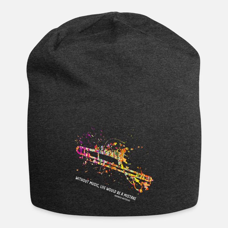 trombone - Jersey Beanie - charcoal grey