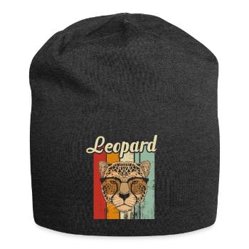 Leopard - Jersey-Beanie - Anthrazit - Vorne