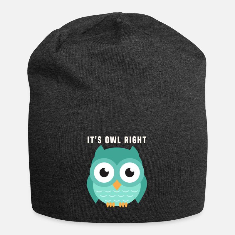 Eule - Jersey-Beanie - Anthrazit