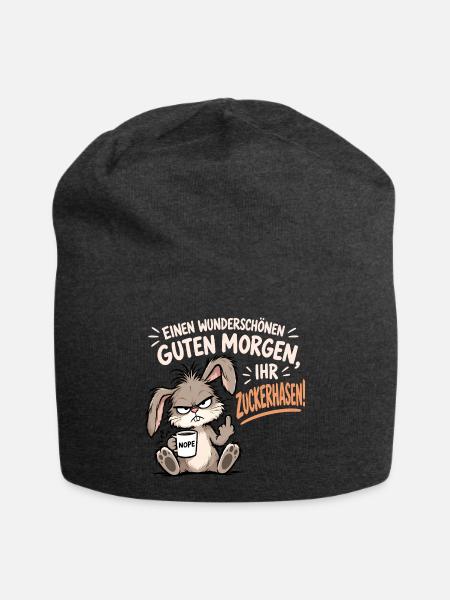 Morgenmuffel Hase - Jersey-Beanie - Anthrazit