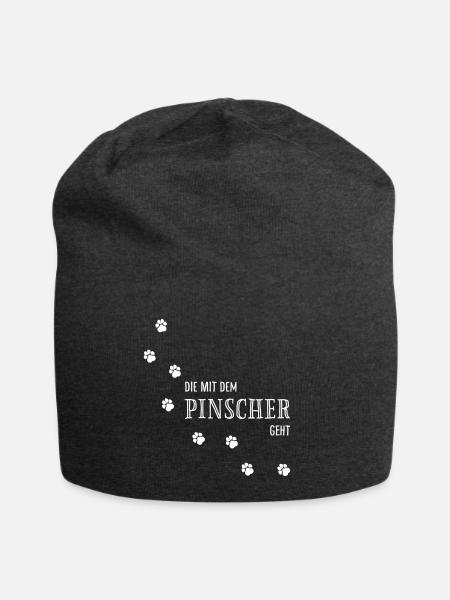 Die mit dem Pinscher geht - Hundepfoten - Jersey-Beanie - Anthrazit