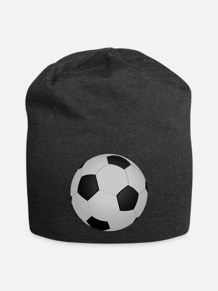 Schwarz-Weiß Fußballmuster - Jersey-Beanie - Anthrazit