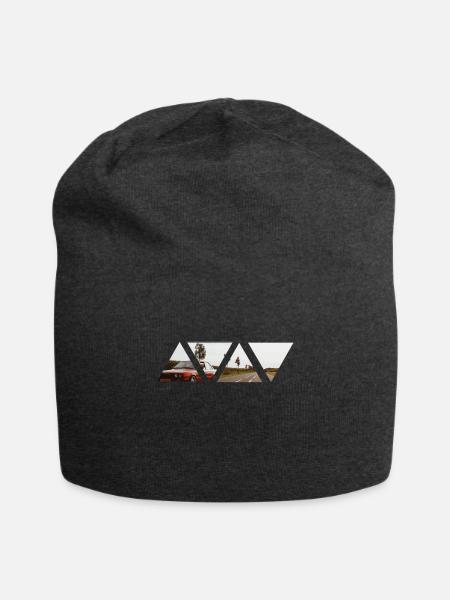 Retro Car Roadtrip – Triangle Pictogramm - Jersey-Beanie - Anthrazit