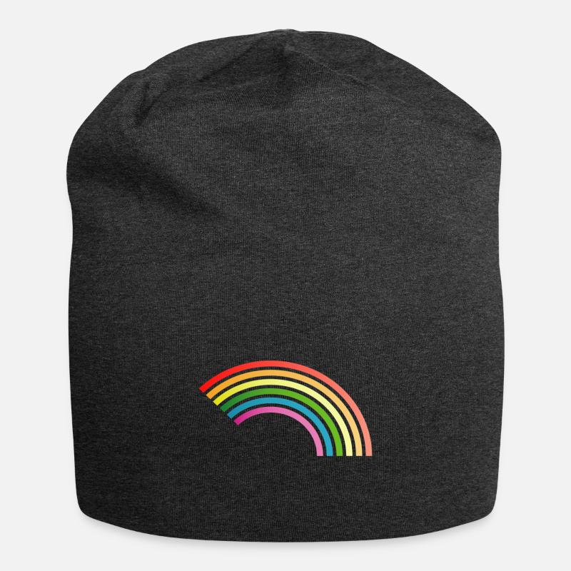 Bunter Regenbogen - Jersey-Beanie - Anthrazit