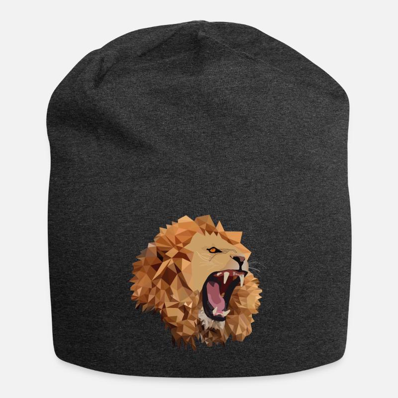 lion polygone - Bonnet en jersey - charbon