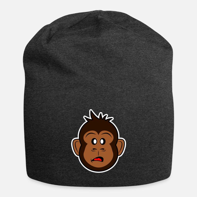 Lustiges Affengesicht Comic Affe Geschenk - Jersey-Beanie - Anthrazit