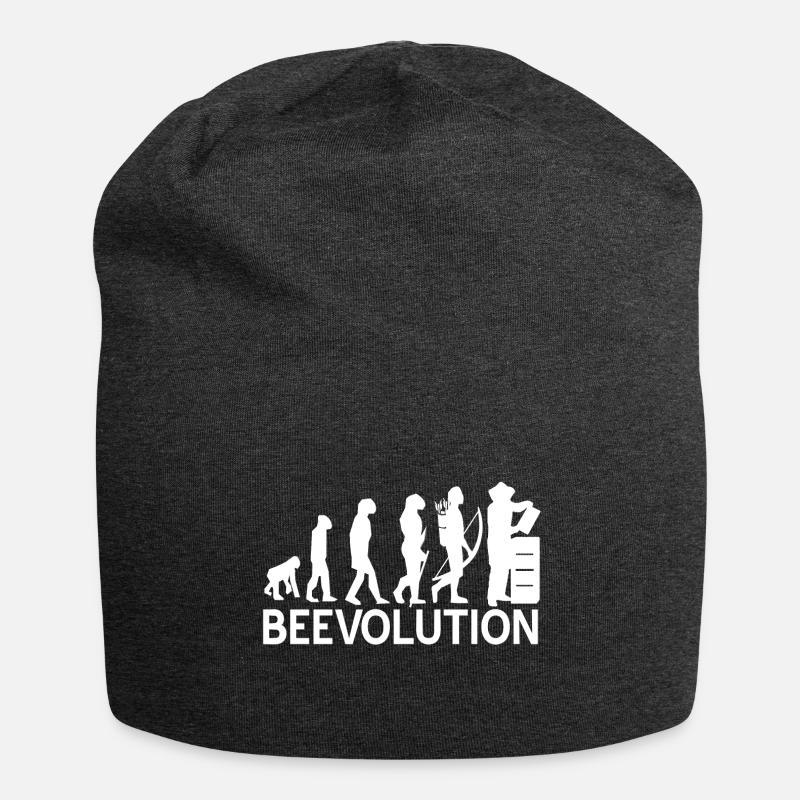 Beevolution Honeybee Bees Evolution Beekeeping - Jersey Beanie - charcoal grey