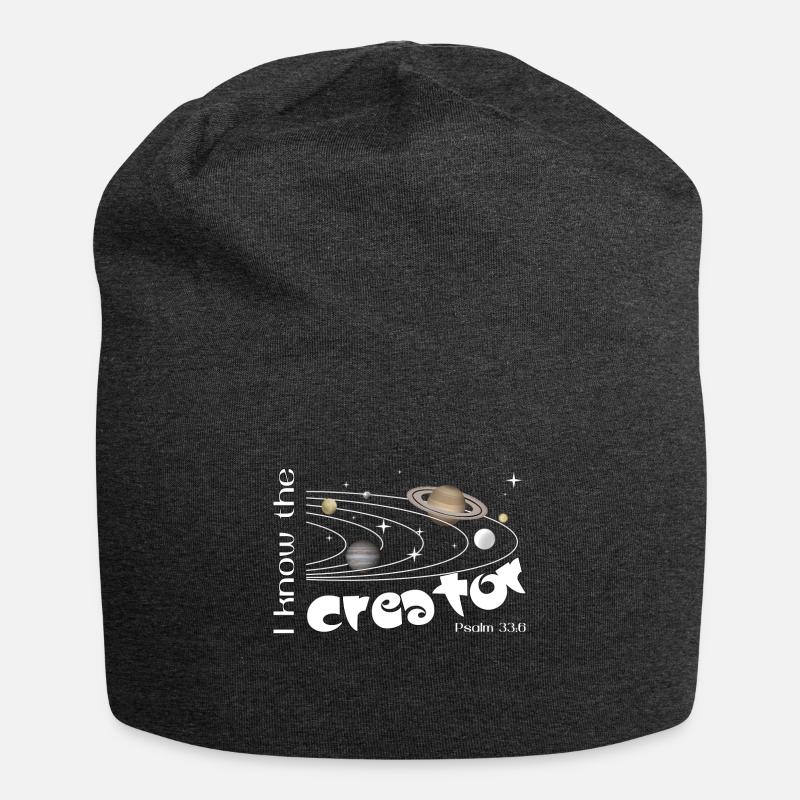 Christian Design I know the Creator Psalm 33:6 - Jersey Beanie - charcoal grey
