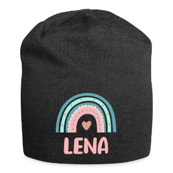 Lena Name Rainbow Baby - Jersey Beanie - charcoal grey - Front