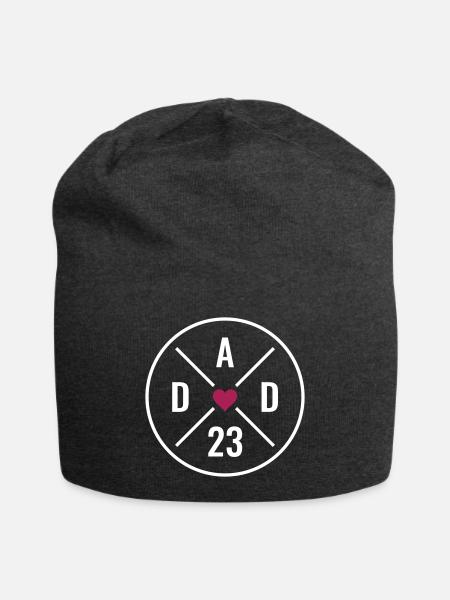 DAD 23 Herz Baby Vater Liebe Vatertag Papa 2023 - Jersey-Beanie - Anthrazit