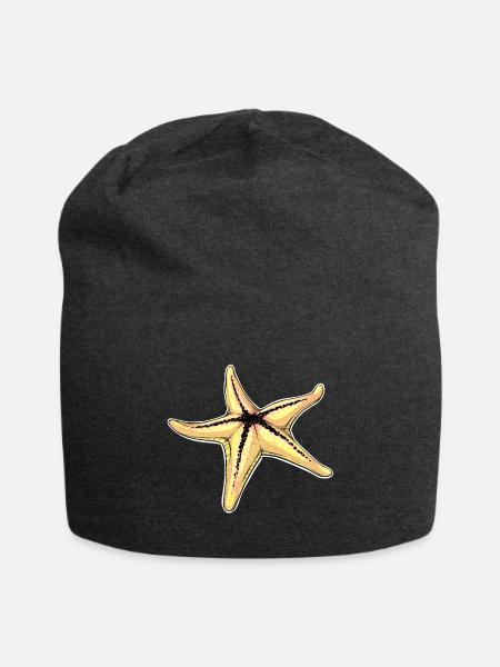Lebendige Seestern-Illustration für nautische Bekleidung - Jersey-Beanie - Anthrazit