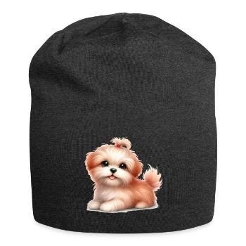 Cute dog - Jersey Beanie - charcoal grey - Front