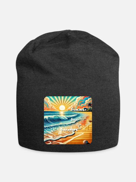 sunset beach - Jersey-Beanie - Anthrazit