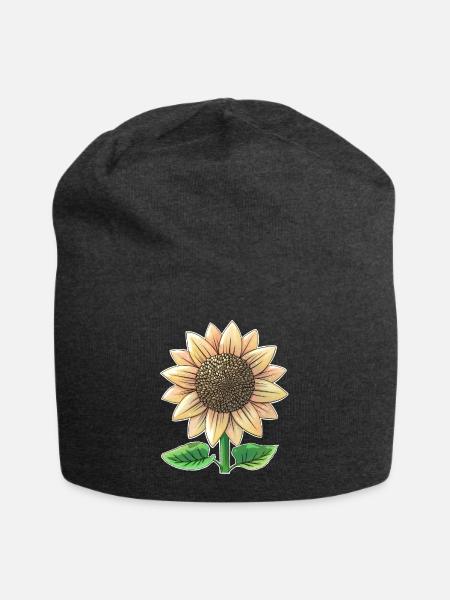 Sonnenblume - Jersey-Beanie - Anthrazit