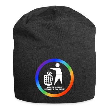 Gegen Rechts - Halte deine Umwelt sauber - FCK NZS - Jersey-Beanie - Anthrazit - Vorne