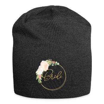 Team Bride flower wreath customizable 1 - Jersey Beanie - charcoal grey - Front