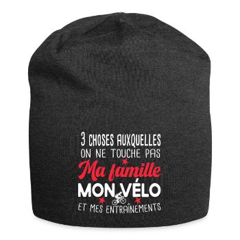 Cycliste. Cadeau vélo. Cyclisme. Famille humour - Bonnet en jersey - charbon - Devant