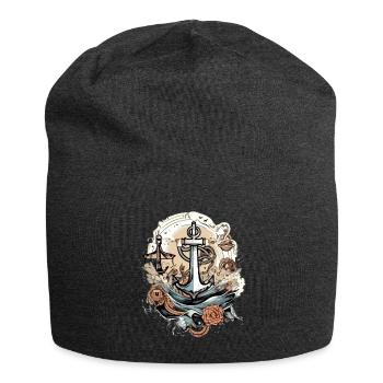The captain's anchor - Jersey Beanie - charcoal grey - Front