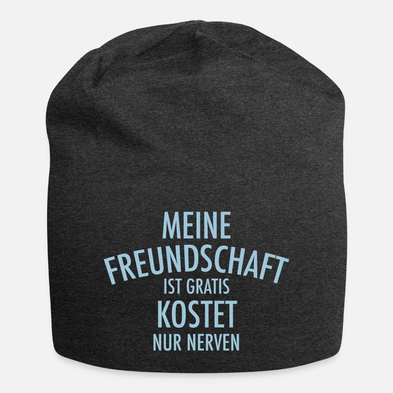 Lustiger Freundschaft Spruch Freund Geschenk - Jersey-Beanie - Anthrazit