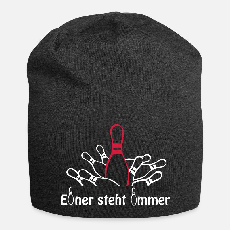 Kegeln - Einer steht immer - Jersey-Beanie - Anthrazit
