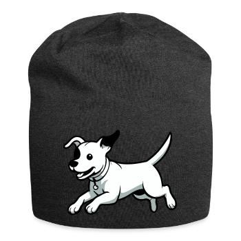 Playful Dog Cartoon - Jersey Beanie - charcoal grey - Front