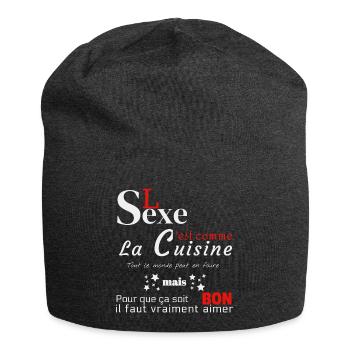 Le Sexe c'est comme la cuisine! - Bonnet en jersey - charbon - Devant