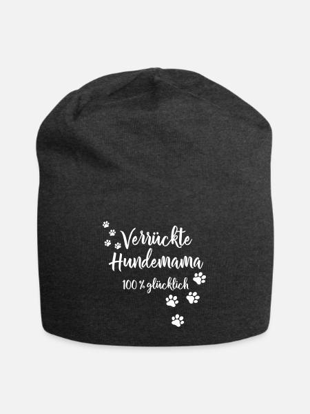 Verrückte Hundemama - Jersey-Beanie - Anthrazit
