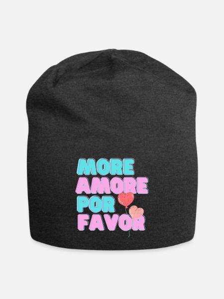 More Amore Pore Favor - mehr Liebe bitte - Jersey-Beanie - Anthrazit
