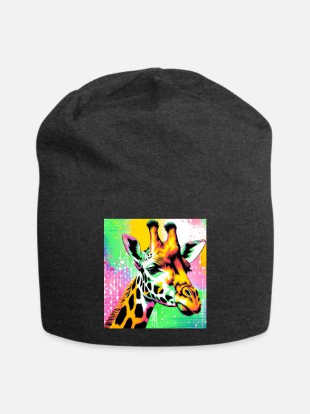 girafe - Bonnet en jersey - charbon