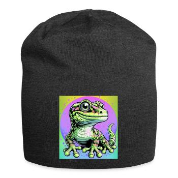 Gecko - Jersey-Beanie - Anthrazit - Vorne
