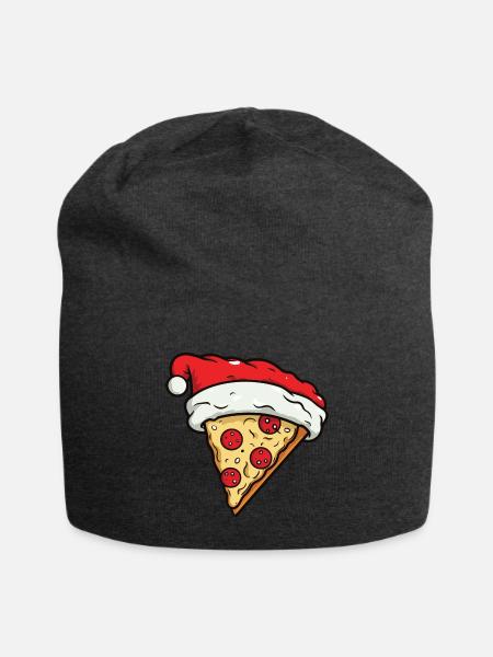 Pizza Weihnachten Comic - Jersey-Beanie - Anthrazit