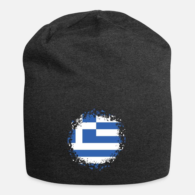 Grèce Drapeau Hellas Athènes Drapeau grec - Bonnet en jersey - charbon