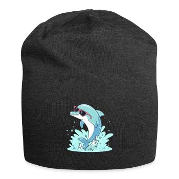 Delfin-Sommer-Pinkbrille - Jersey-Beanie - Anthrazit - Vorne