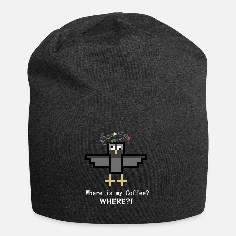 Coffee Dove - Jersey Beanie - charcoal grey