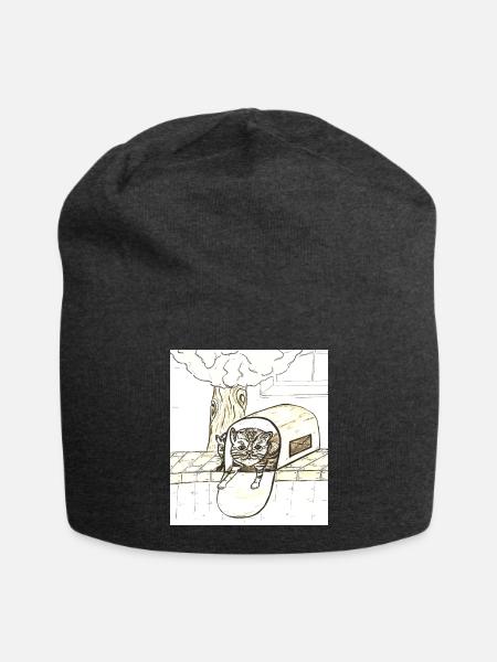 Kätzchen im Briefkasten - Jersey-Beanie - Anthrazit