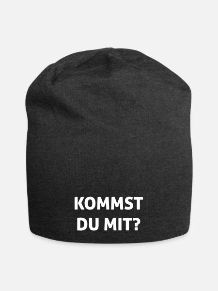 Kommst du mit? - Jersey-Beanie - Anthrazit