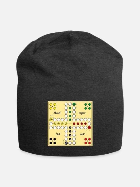 Mensch Ärgere Dich Nicht Klassiches Spielbrett - Jersey-Beanie - Anthrazit