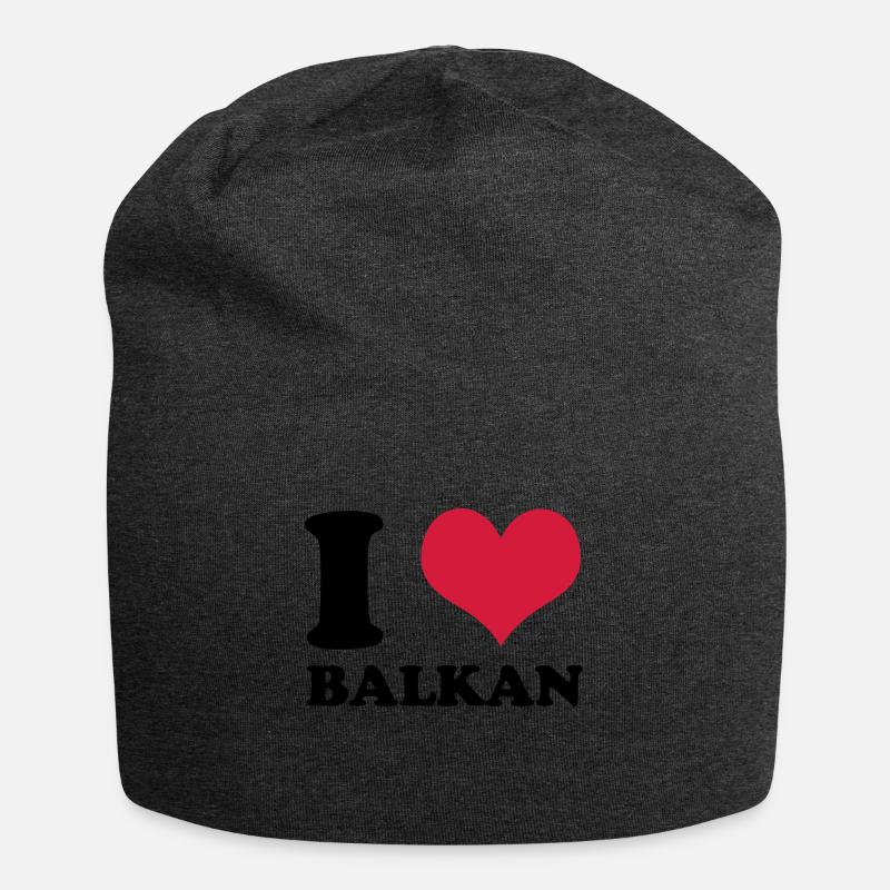 J'aime les Balkans - Bonnet en jersey - charbon