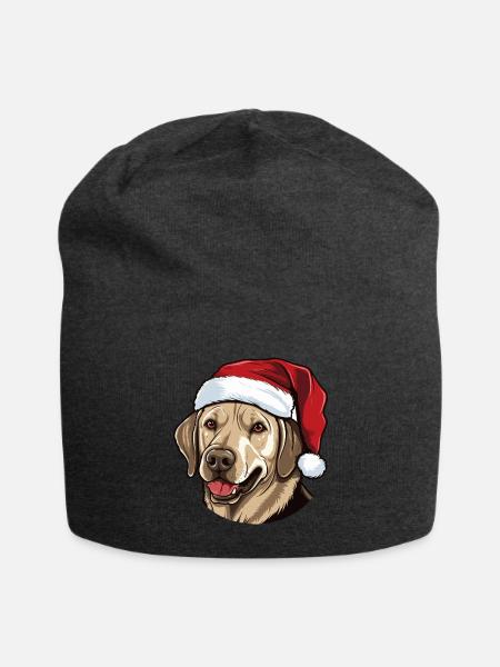 Labrador Hund Kopf Weihnachten Xmas - Jersey-Beanie - Anthrazit