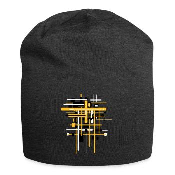 Bauhaus Baustelle - Muster Abstrakt - Jersey-Beanie - Anthrazit - Vorne