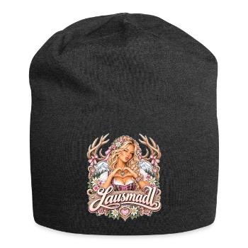 Lausmadl Dirndl Tracht Bayern Alpenmädchen - Jersey-Beanie - Anthrazit - Vorne