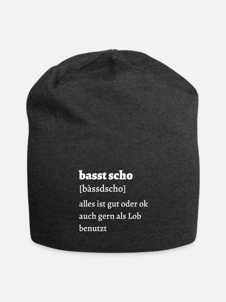 Basst scho - bayrischer Spruch - Jersey-Beanie - Anthrazit
