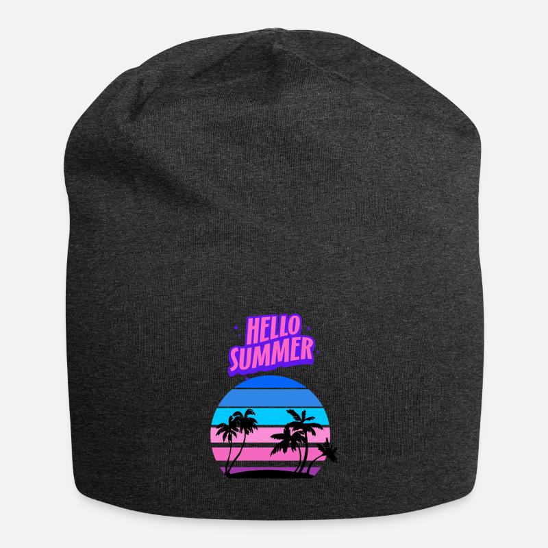 Hello Summer - Jersey Beanie - charcoal grey