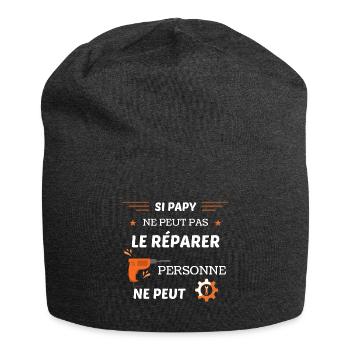 Si papy ne peut pas le réparer personne ne peut ! - Bonnet en jersey - charbon - Devant
