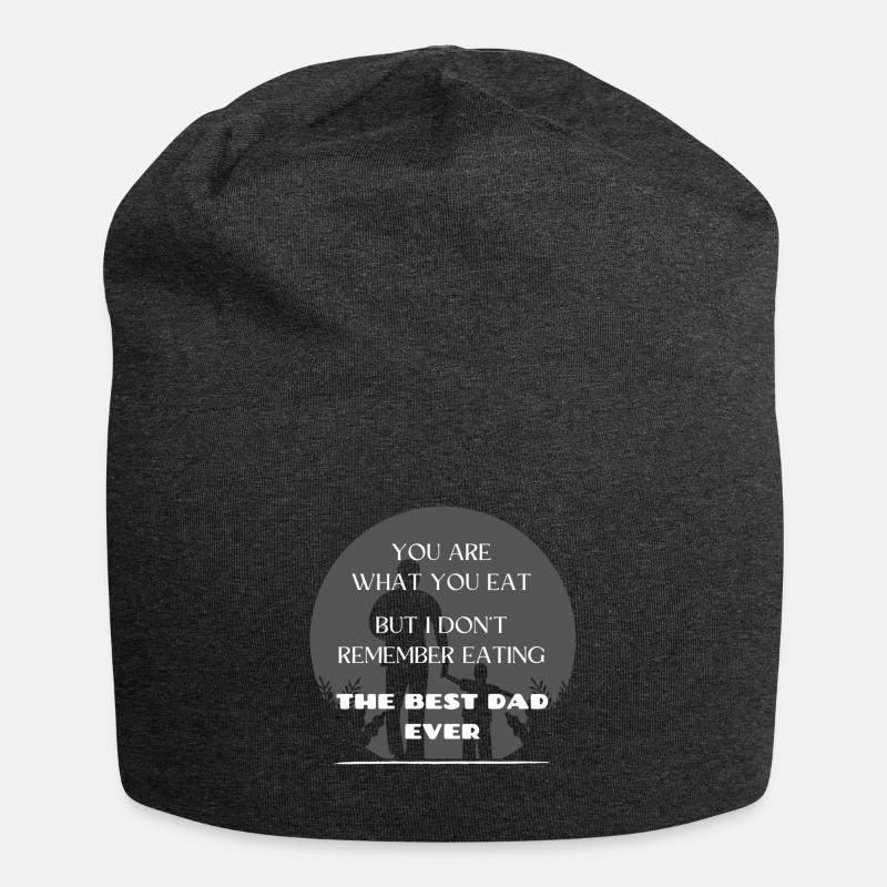 DU BIST, WAS DU ISST - BESTER PAPA - Jersey-Beanie - Anthrazit