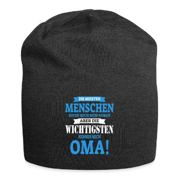 Oma ist die Beste Geschenk Geschenkidee - Jersey-Beanie - Anthrazit - Vorne